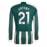 Camiseta Manchester United Antony #21 Segunda Equipación Replica 2023-24 mangas largas